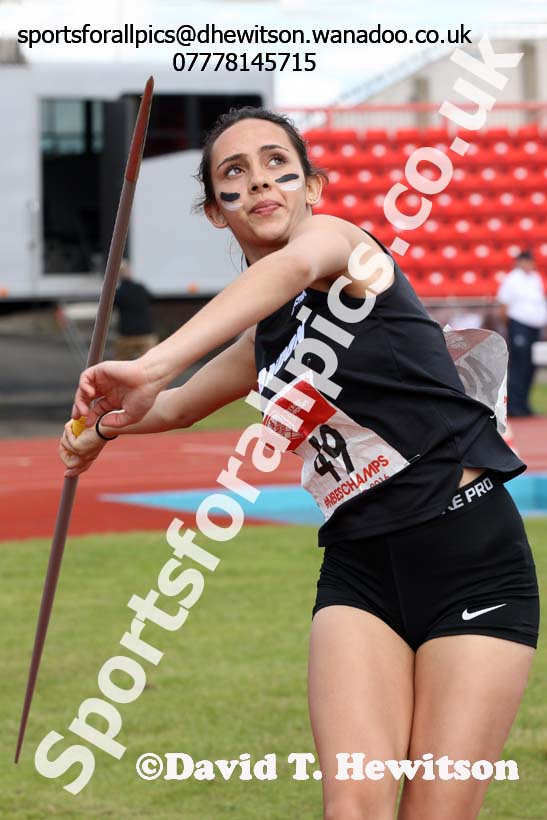 Junior girls javelin, English Schools Track and Field. Photo: David T. Hewitson/Sports for All Pics